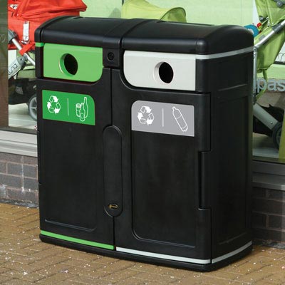 Gemini™ Plastic Bottle / Mixed Glass Recycling Bin