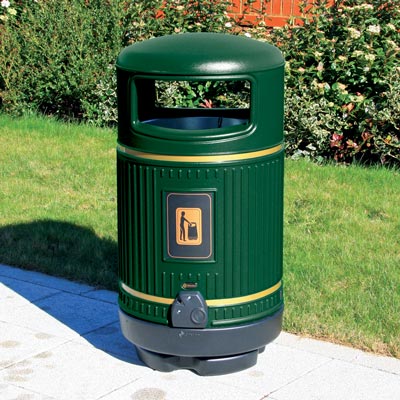Topsy Jubilee Litter Bin in Green.