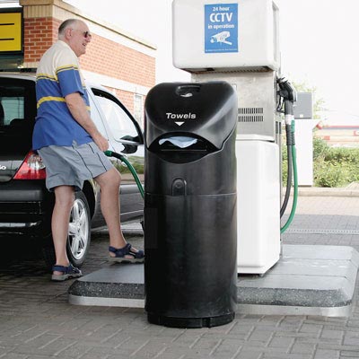 Auto-Mate Petrol Forecourt Bin in Black.