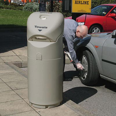 Auto-Mate Petrol Forecourt Bin in Grey.