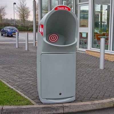 Combo Delta Litter Bin in Cool Light Grey with full sticker set.