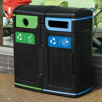 Gemini™ Newspaper & Magazine / Mixed Glass Recycling Bin