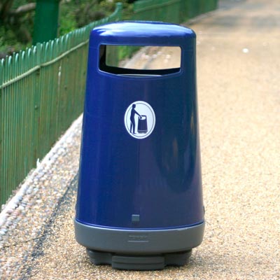 Topsy 2000 Litter Bin in Dark Blue.